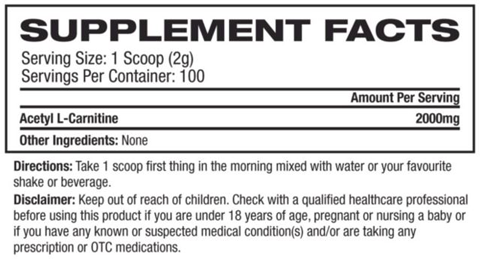 Essentials Acetyl L Carnitine Platinum Labs